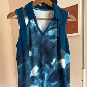 NWT Slazenger Sleeveless golf polo blue pattern size M